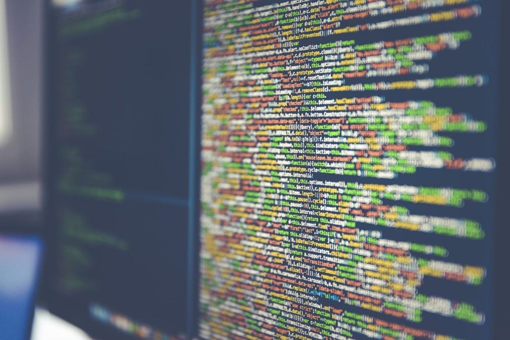 Application source code on a developer screen