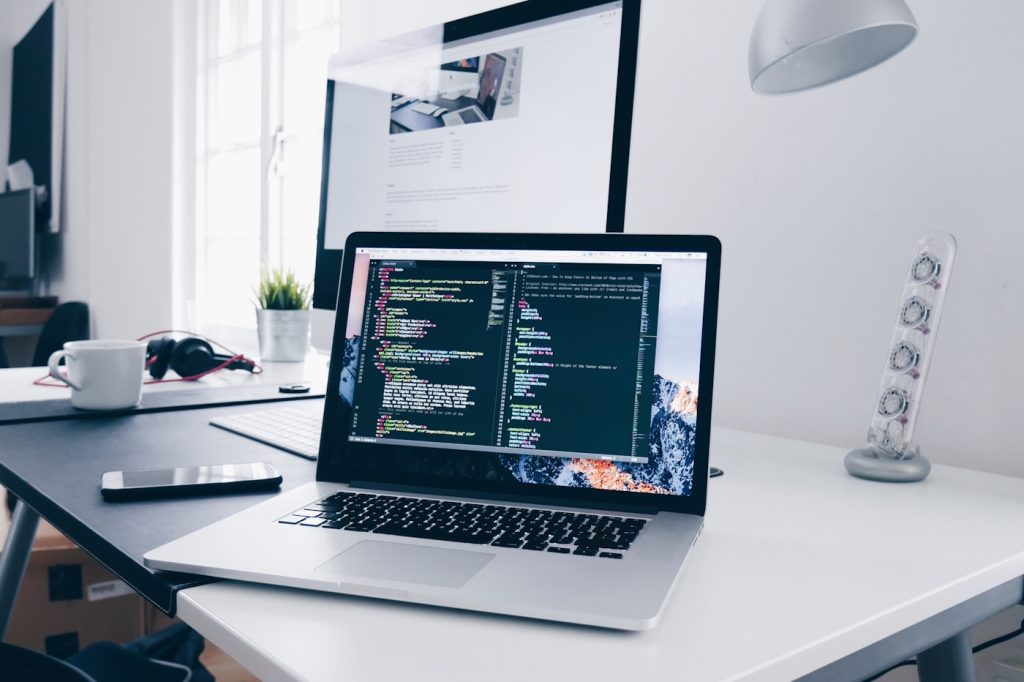 Developer writing code for a custom business application